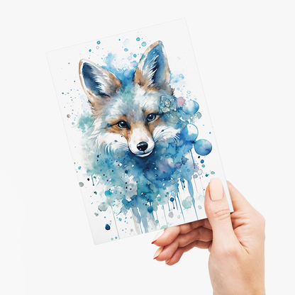 blue fox  - Greeting Card