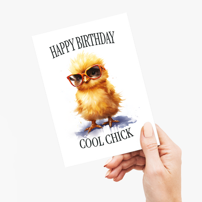 Happy birthday cool chick - Greeting Card