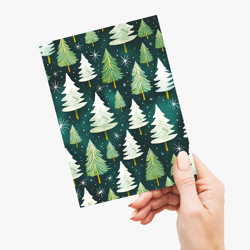 Christmas trees pattern - Greeting Card