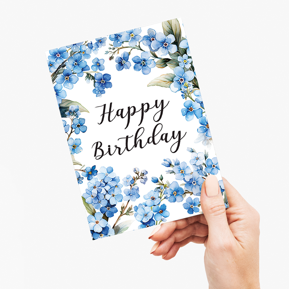 Happy birthday forget me not - Greeting Card