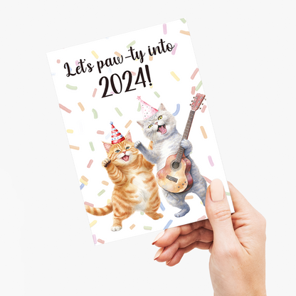 Let's paw-ty into 2024! - Greeting Card