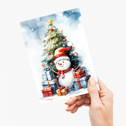 Snowmen and a Christmas tree - Greeting Card