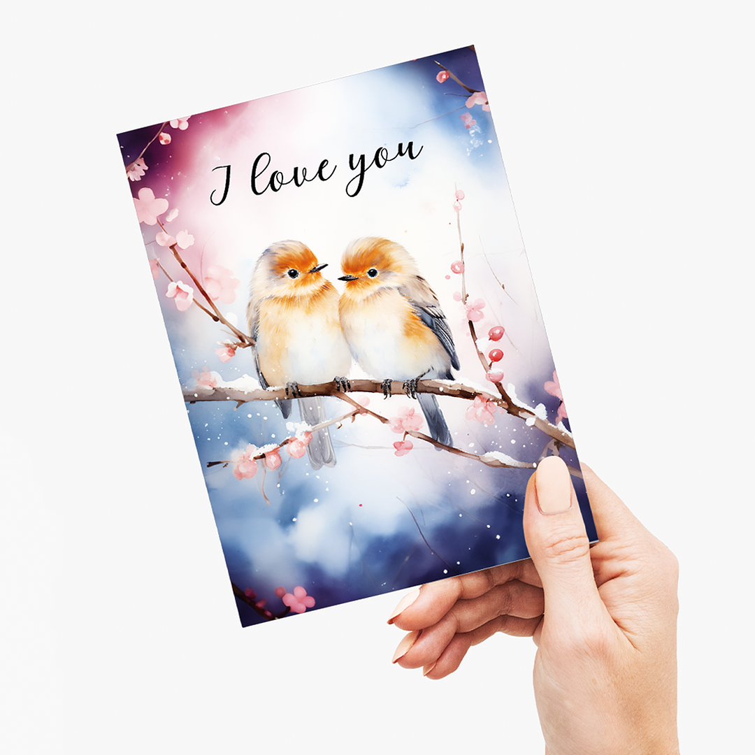 I love you, Birds - Greeting Card