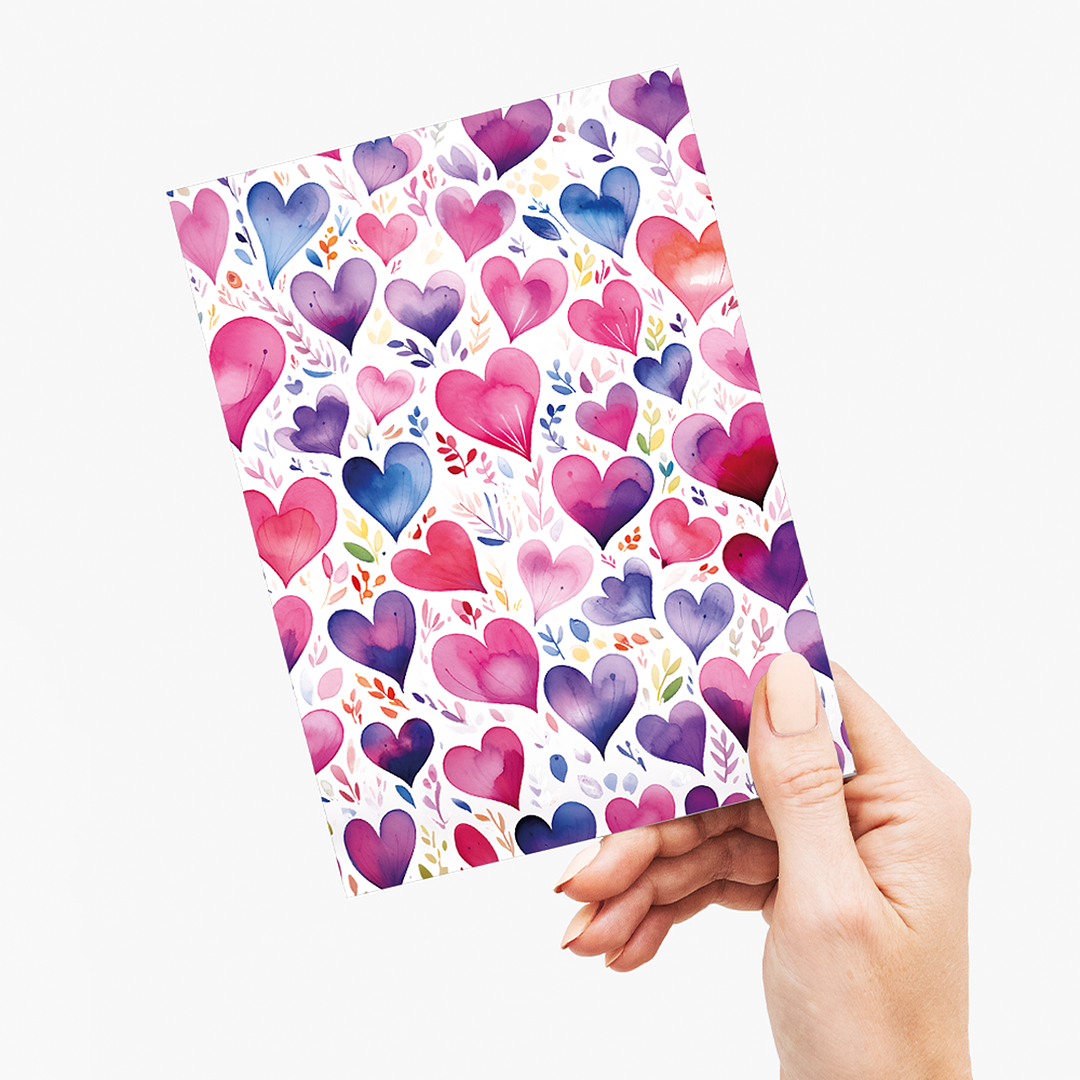 Pattern of hearts - Greeting Card
