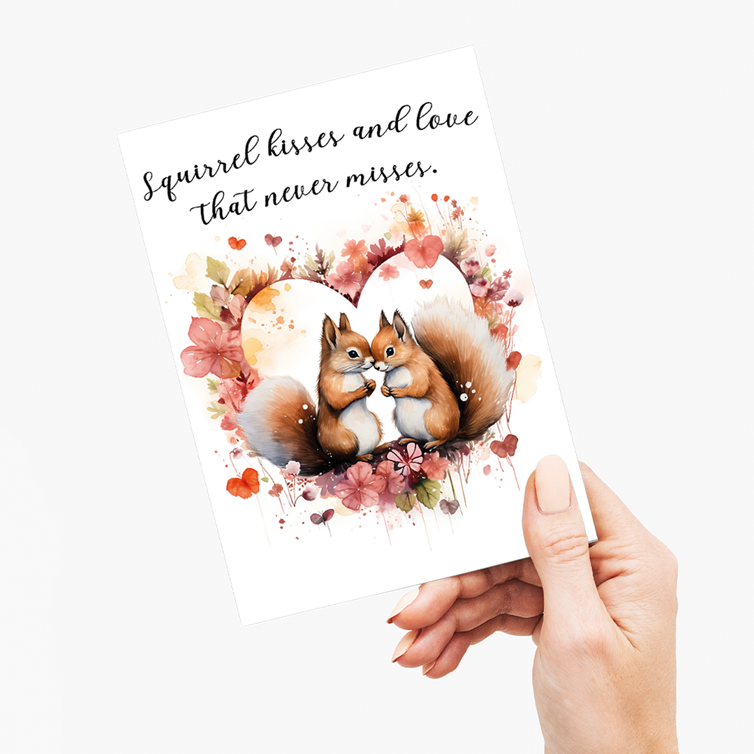 Squirrel kisses - Greeting Card