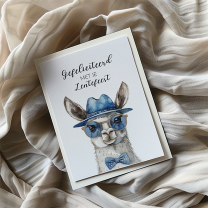 Gefeliciteerd lentefeest (Blue Lama)  - Greeting Card