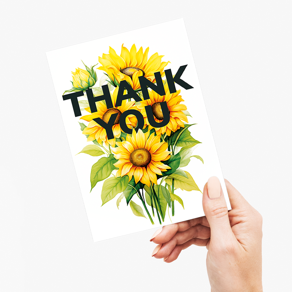 Sunflowers Thank you - Wenskaart